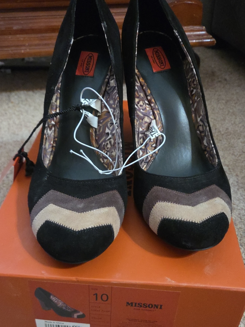 Missoni For Target Black Suede Chevron Pump Zig Zag With Box Nwt Vintage